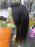 GLUELESS 13A BRAZILIAN HAIR EAR TO EAR FRONTAL WIG 12 INCH NATURAL COLOR GLUELESS WIG