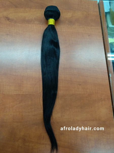 12A BRAZILIAN STRAIGHT HAIR SINGLE BUNDLE 18" NATURAL COLOR