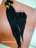 10A PERUVIN HAIR 22” 3 BUNDLES WITH CLOSURE NATURAL COLOR ON SPECIAL
