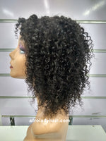 10A PERUVIAN HAIR JERRY CURL WIG 10 INCH NATURAL COLOR
