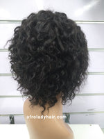 10A PERUVIAN HAIR DEEP CURL WIG 8 INCH NATURAL COLOR