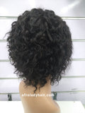 10A PERUVIAN HAIR DEEP CURL WIG 8 INCH NATURAL COLOR