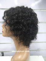 10A PERUVIAN HAIR DEEP CURL WIG 8 INCH NATURAL COLOR