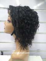 10A PERUVIAN HAIR WATER CURL WIG 8 INCH NATURAL COLOR
