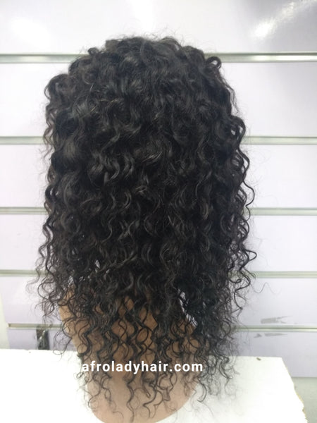10A PERUVIAN HAIR WATER CURL WIG 10 INCH NATURAL COLOR