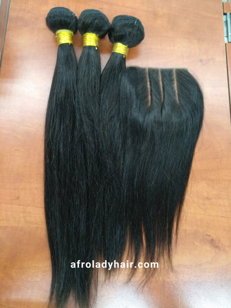 12A PERUVIN HAIR 18” 3 BUNDLES WITH 10 INCH CLOSURE #4